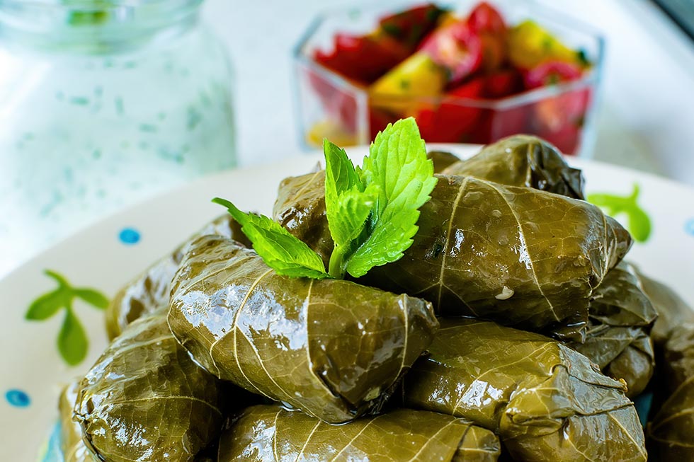 Bulgarian Veggie-stuffed Vine Leaves