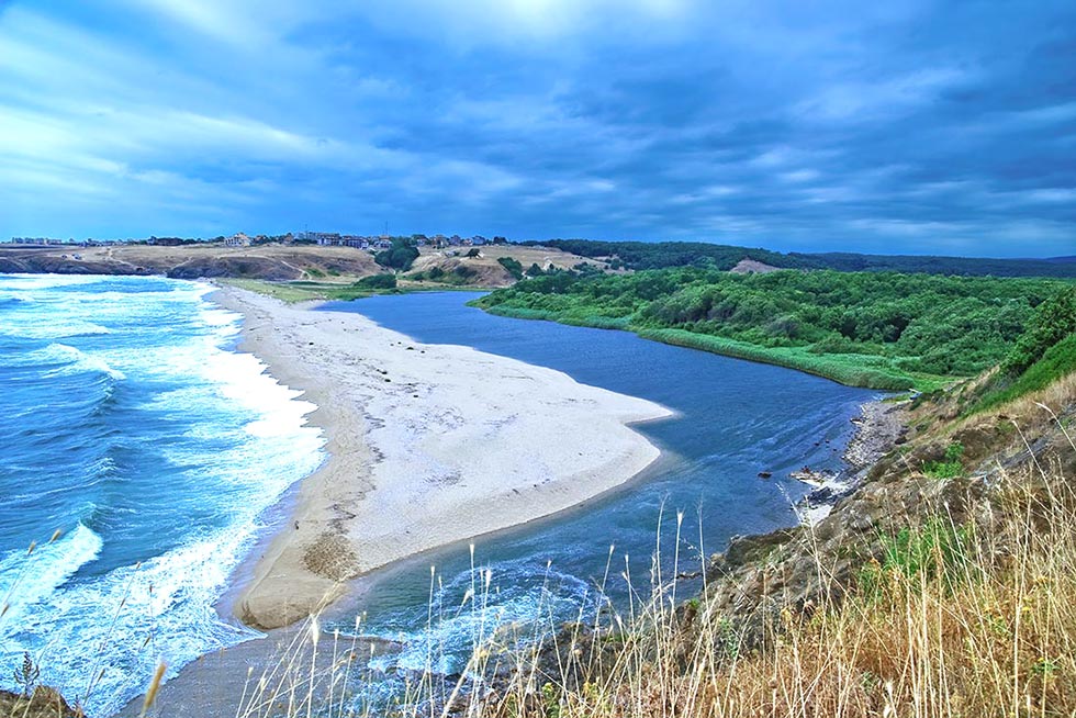 The mouth of Veleka River, at Sinemorets, Bulgaria