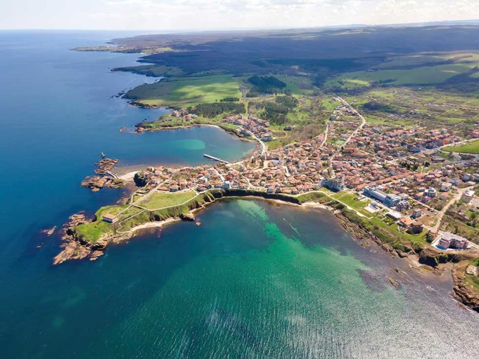 Aerial view of Ahtopol, Black Sea, Bulgaria