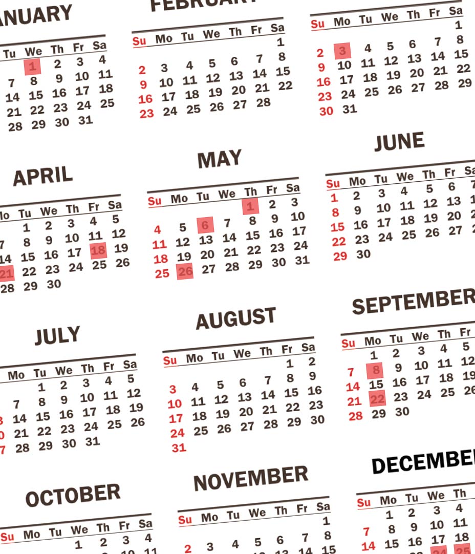 2025 Holidays Calendar