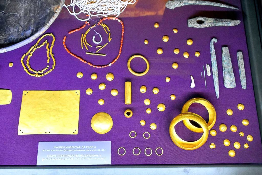 Varna Gold - Artifacts from Grave 4, highlighting the blend of gold and copper items