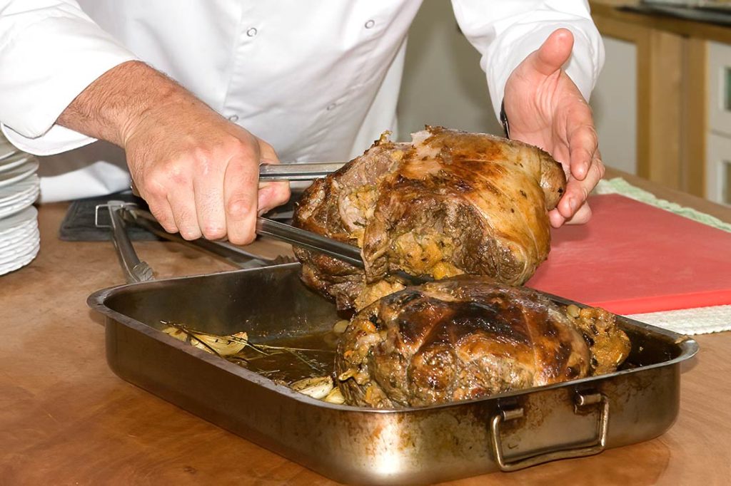 Bulgarian oven baked lamb leg