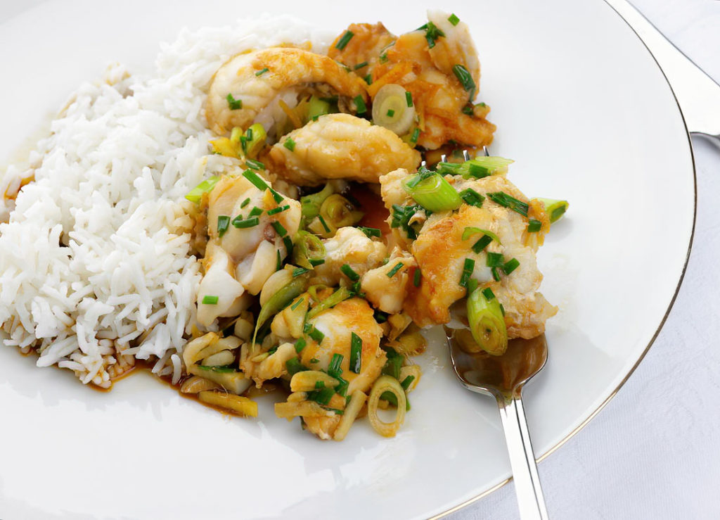 Monkfish with Rice in a Chinese-Inspired Style