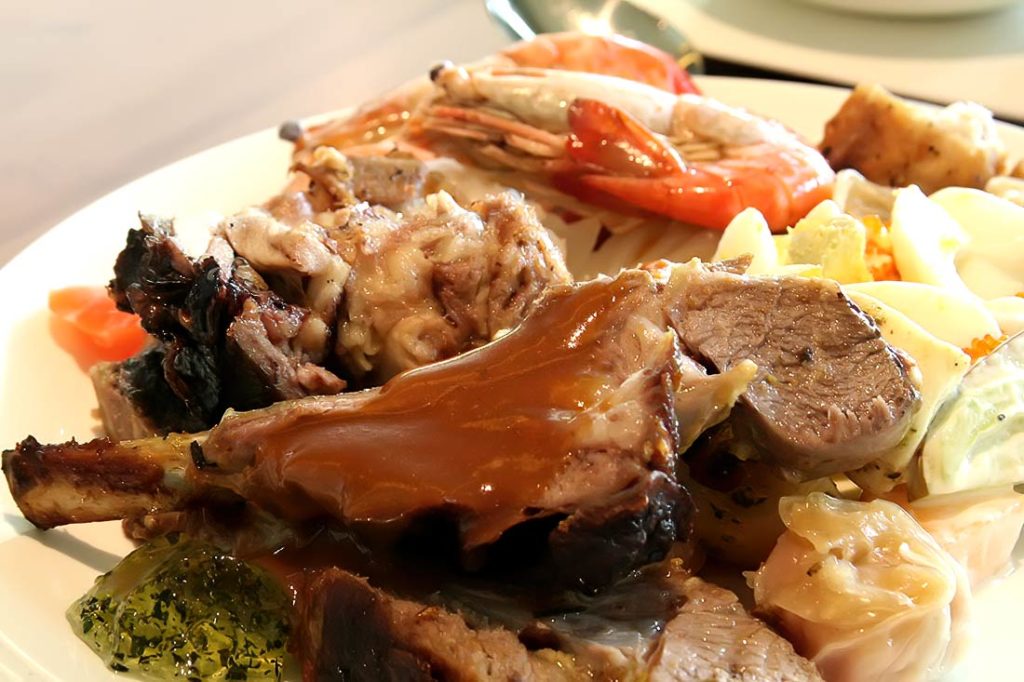Lamb and Prawns