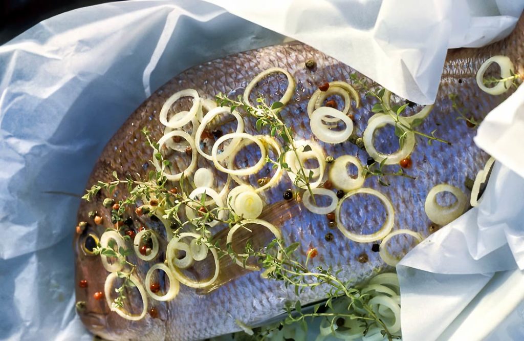 Oven-Baked Sea Bream in Papyrus
