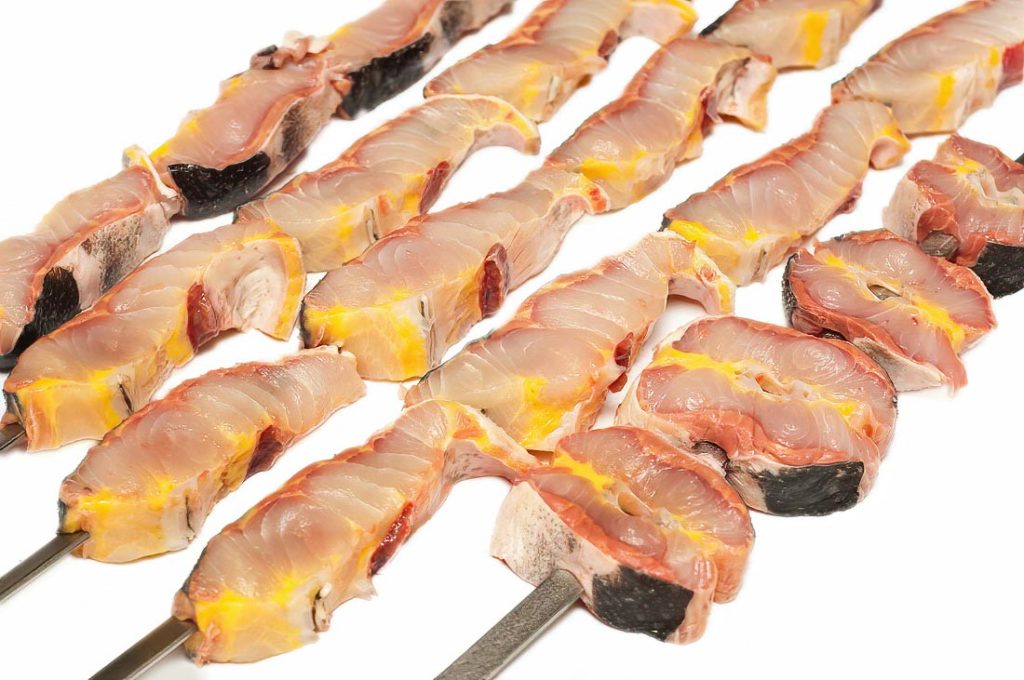 Grilled Sturgeon on a Skewer: Two Ways