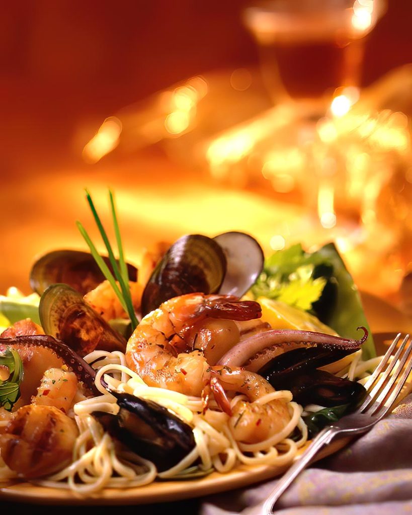 Seafood Pasta with Mussels, Shrimps, Scallops, and Octopus Tentacles: A Taste of the Sea