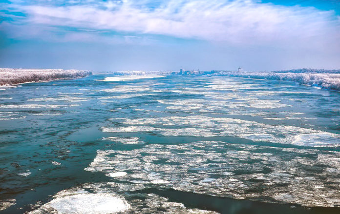 The Frozen Danube River near Ruse, Bulgaria, January 21, 2017